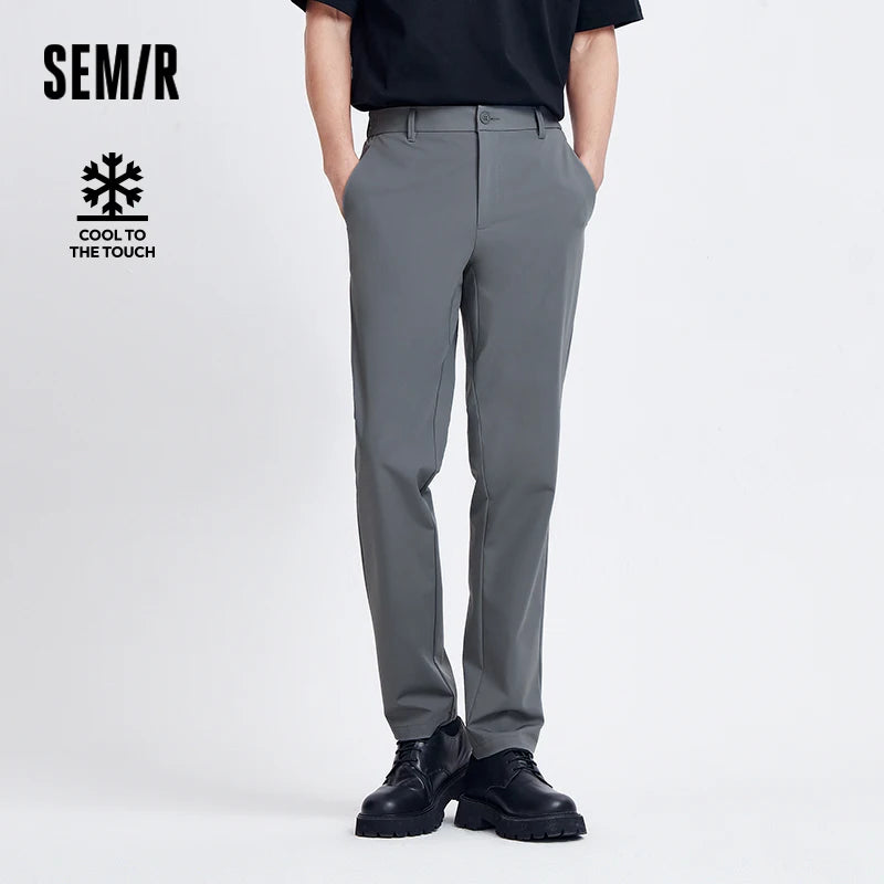 Semir Casual Pants Men 2025 Summer New Cool-Sensing Simple Commuter Slim Fit Long Pants