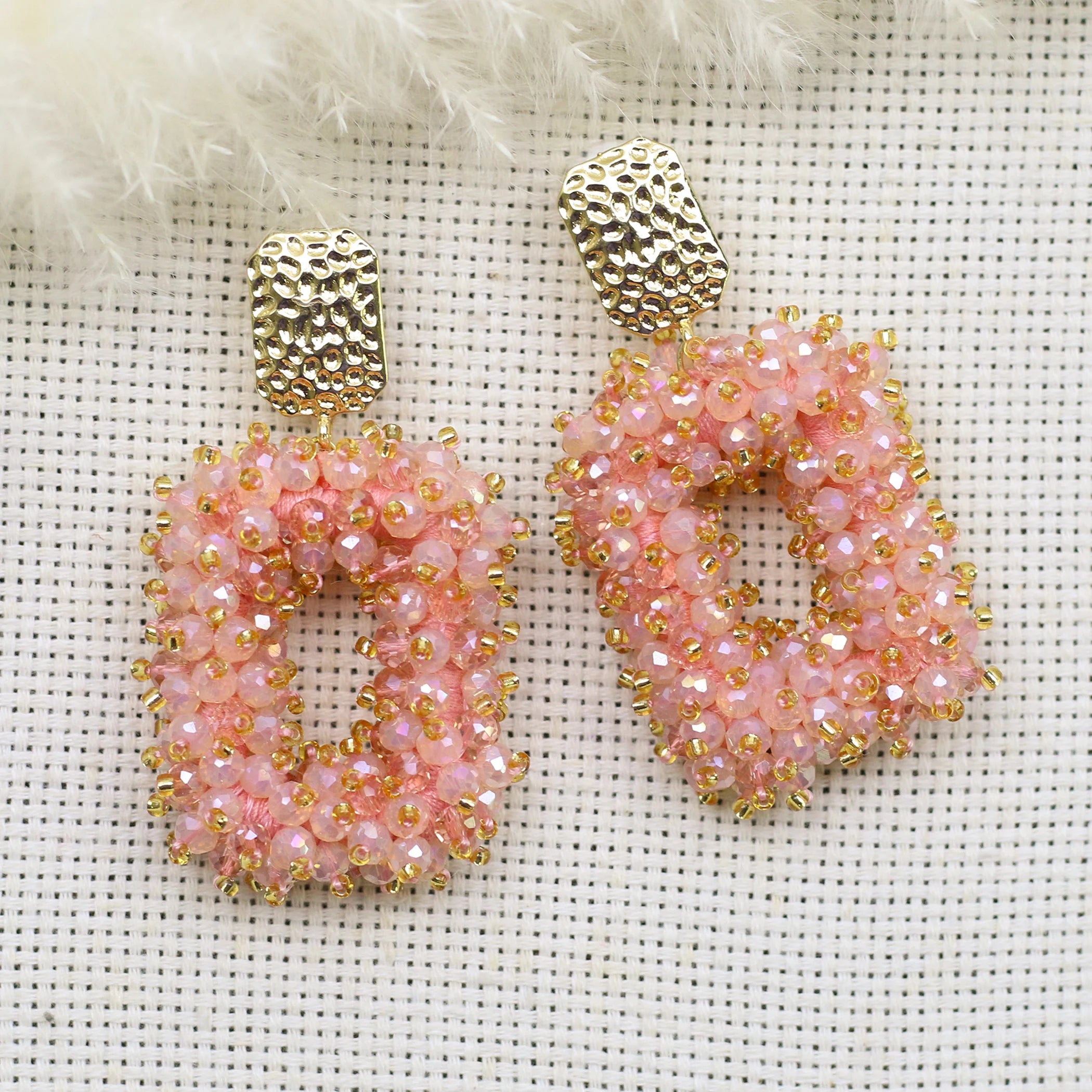 Square Crystal Drop Earrings for Women