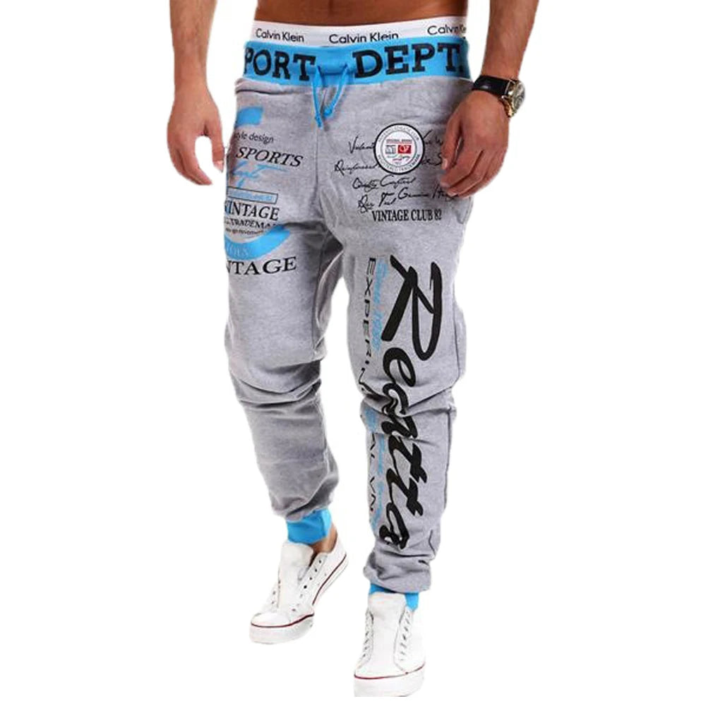 Men's Active Letter Print Joggers Trousers