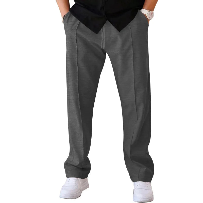 2024 Spring/Summer Hot Selling Men's Fashionable Casual Solid Color Pants Loose Tight Cord Straight Pants