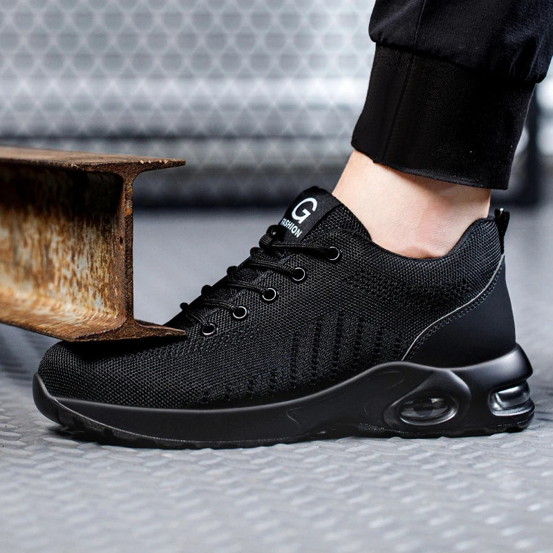 Men Safety Boots With Steel Toe Cap Anti-smash Work Sneakers