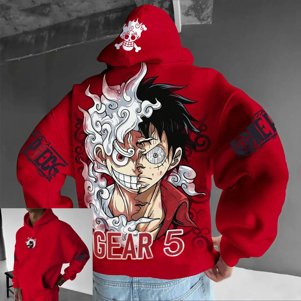 One Piece Luffy Gear 5 Nika Anime Hoodie Men Women Streetwear Casual Pullover Sweatshirt Autumn Winter Cosplay Long Sleeve Tops