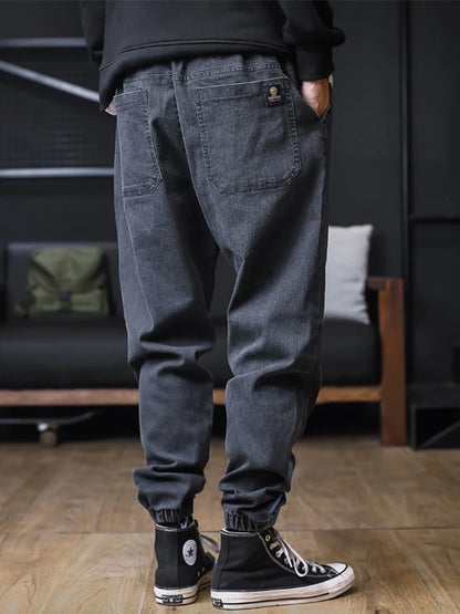 Plus Size Jeans Men Loose Joggers Streetwear Harem Jeans