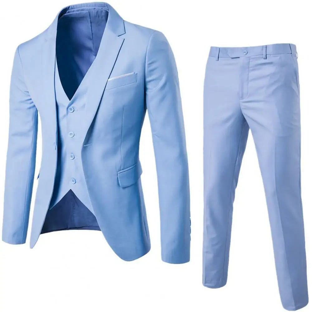 Men Three-piece Suit Elegant Formal Suit