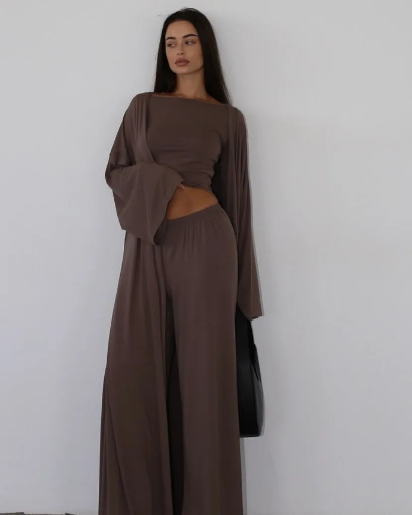 Elegant Solid Pants Set For Women