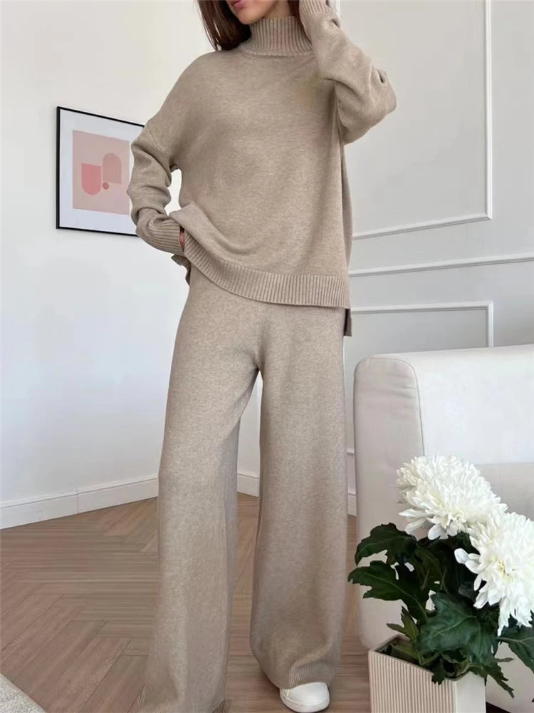 Women Sets Knitted Tracksuit