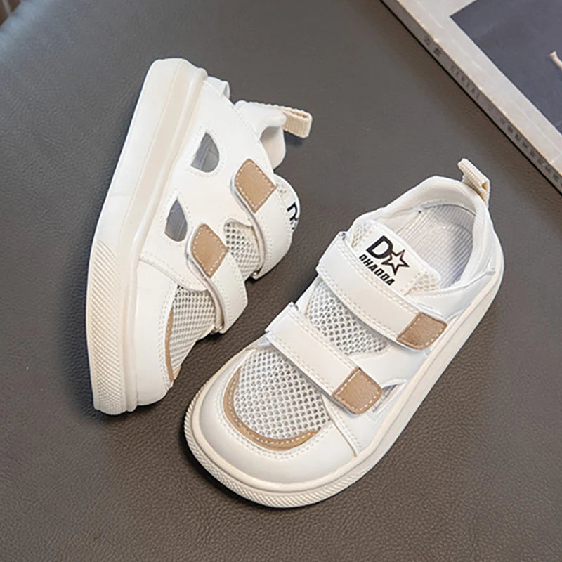 Oulylan Summer Hollowed Out Mesh Sneakers Fashion Children's Breathable Board Shoes Girls Casual Antiskid Running Footwear