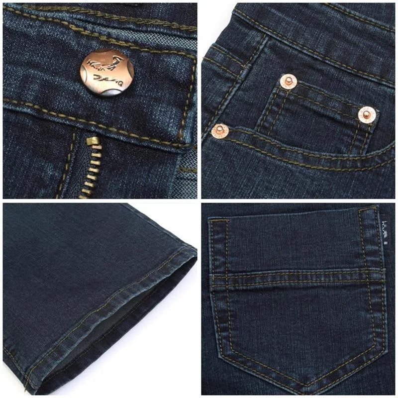 Male Bell Bottom Denim Trousers Slim Boot Cut Jeans Men's Clothing Casual Business Flares Pants