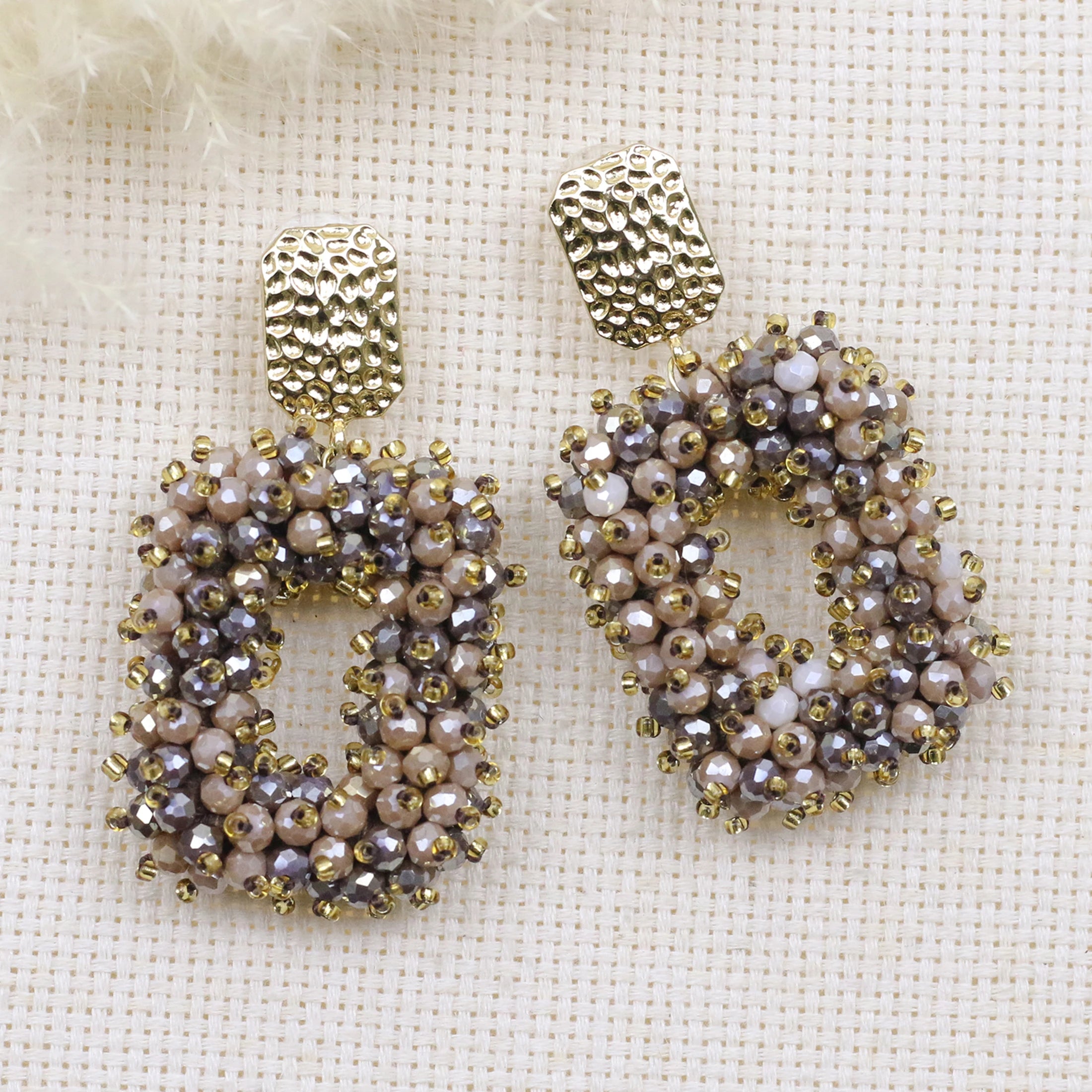 Square Crystal Drop Earrings for Women