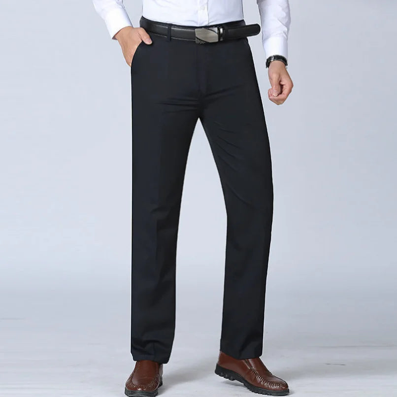 Cotton Straight Suit Pants Men's Loose Trousers