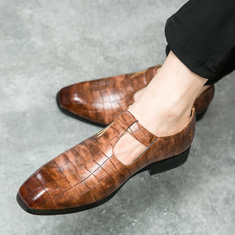 Men's Dress Loafers Handmade PU Leather Shoes