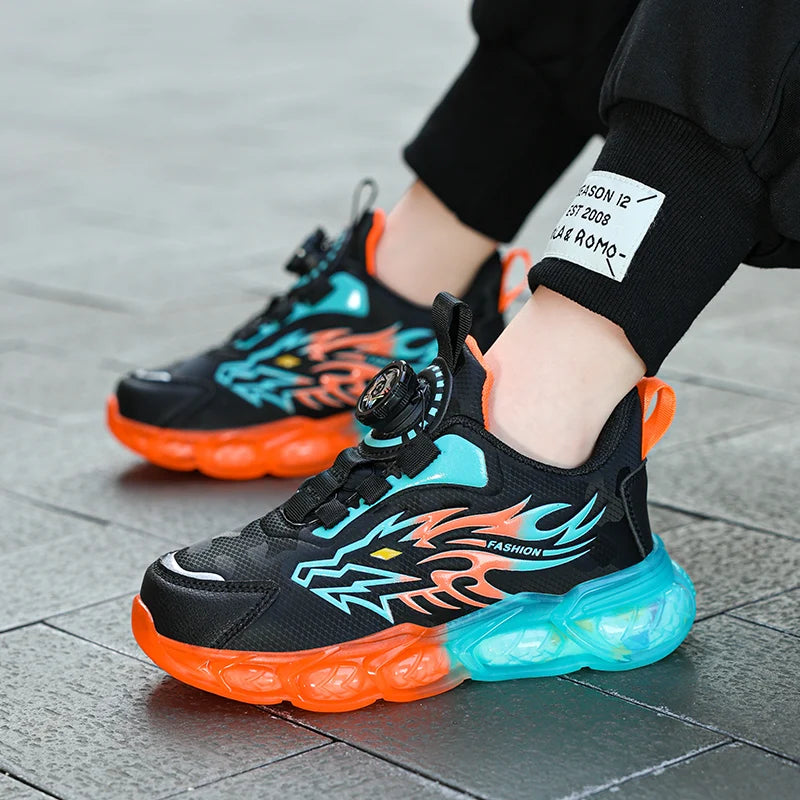 Fashion Children's Leather Casual Shoes For Boy Sneakers Breathable Kids School Walking Non-slip Sport Running Shoes Outdoor