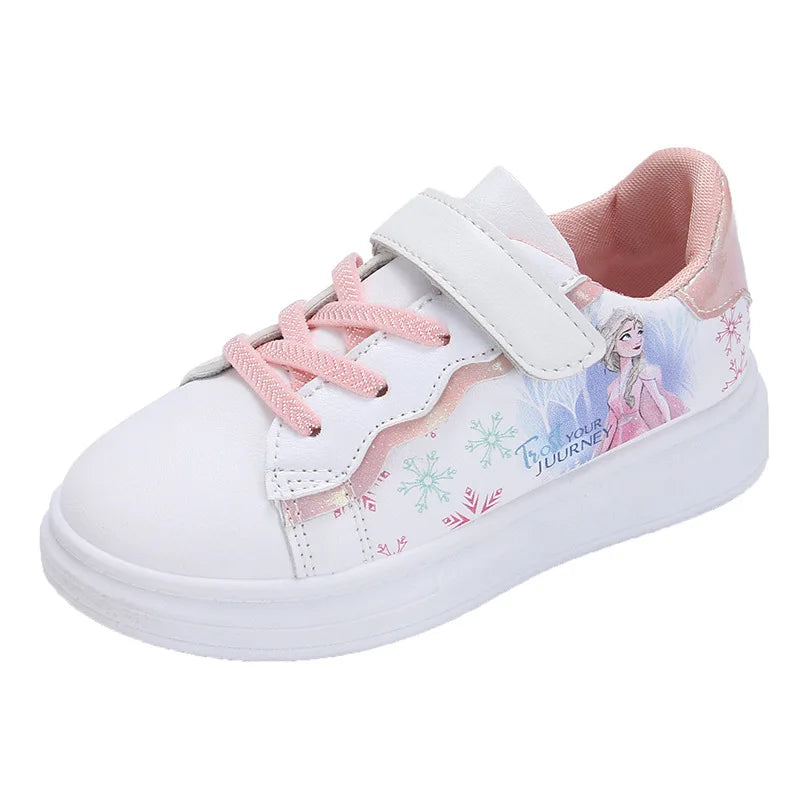 Girls Shoes Spring Autumn 2025 New Solid Soft Sole Leather Breathable Slip Resistant Casual Sneakers for Toddler Kids