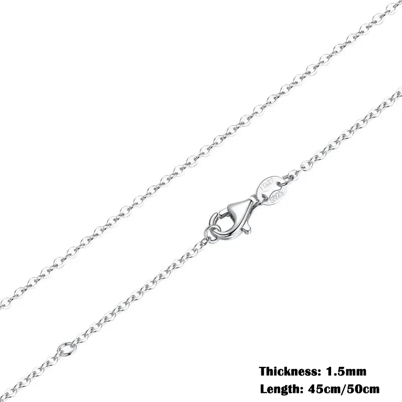 Classic Basic Chain Sterling Silver Lobster Clasp Necklace