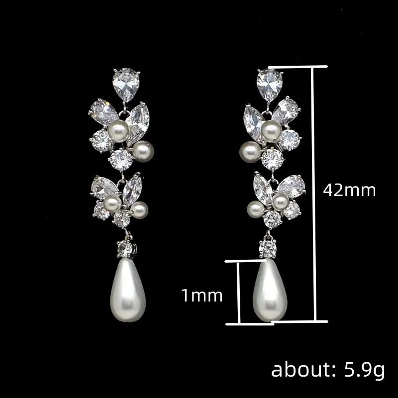 Aesthetic Bridal Imitation Pearl Dangle Earrings