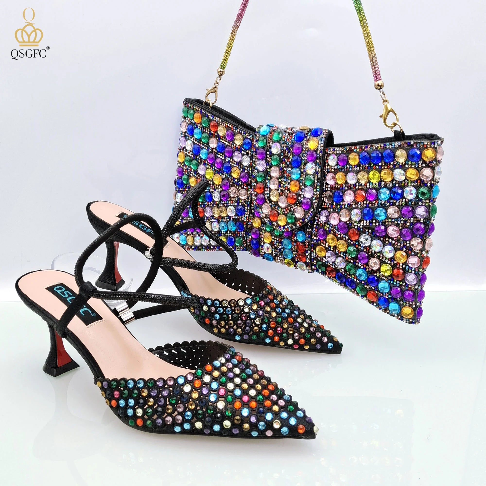 Shoes And Shoulder Bags High-Heeled Shoes And matching Envelope Bag