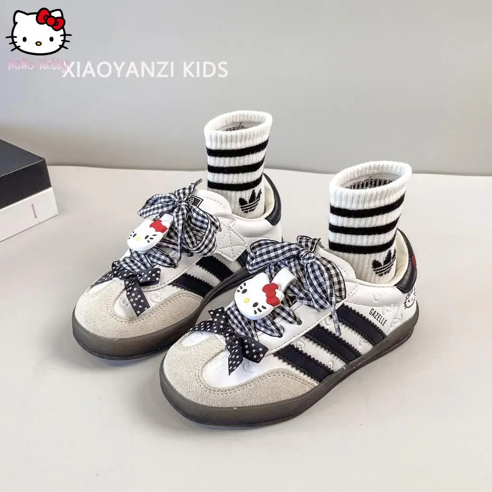 Sanrio Hello Kitty Spring Children's Casual Shoes Girls Sports Shoes Fashion Sports Children's Board Shoes Non-Slip Soft Soled