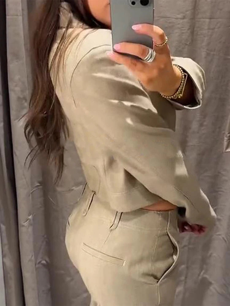 Elegant Turned Twill Women's Two Piece Suit