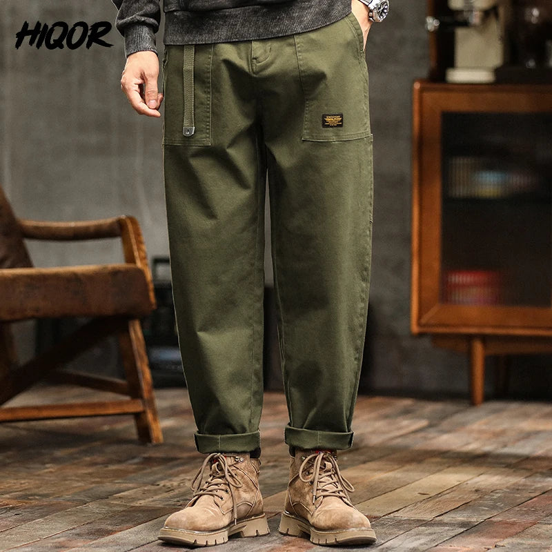 Cargo Pants Man Cotton Casual Loose Trouser