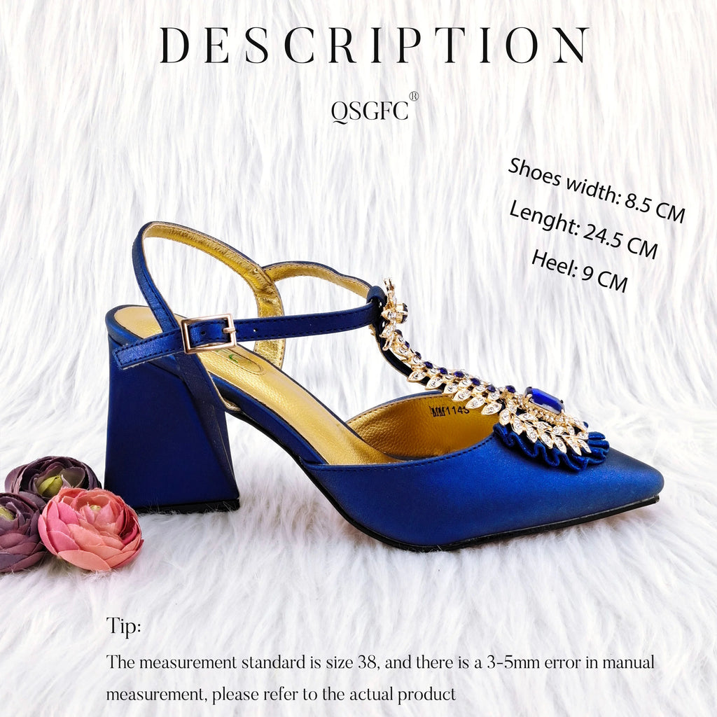 Royal Blue Noble Three-Dimensional Bag With Elegant High Heels