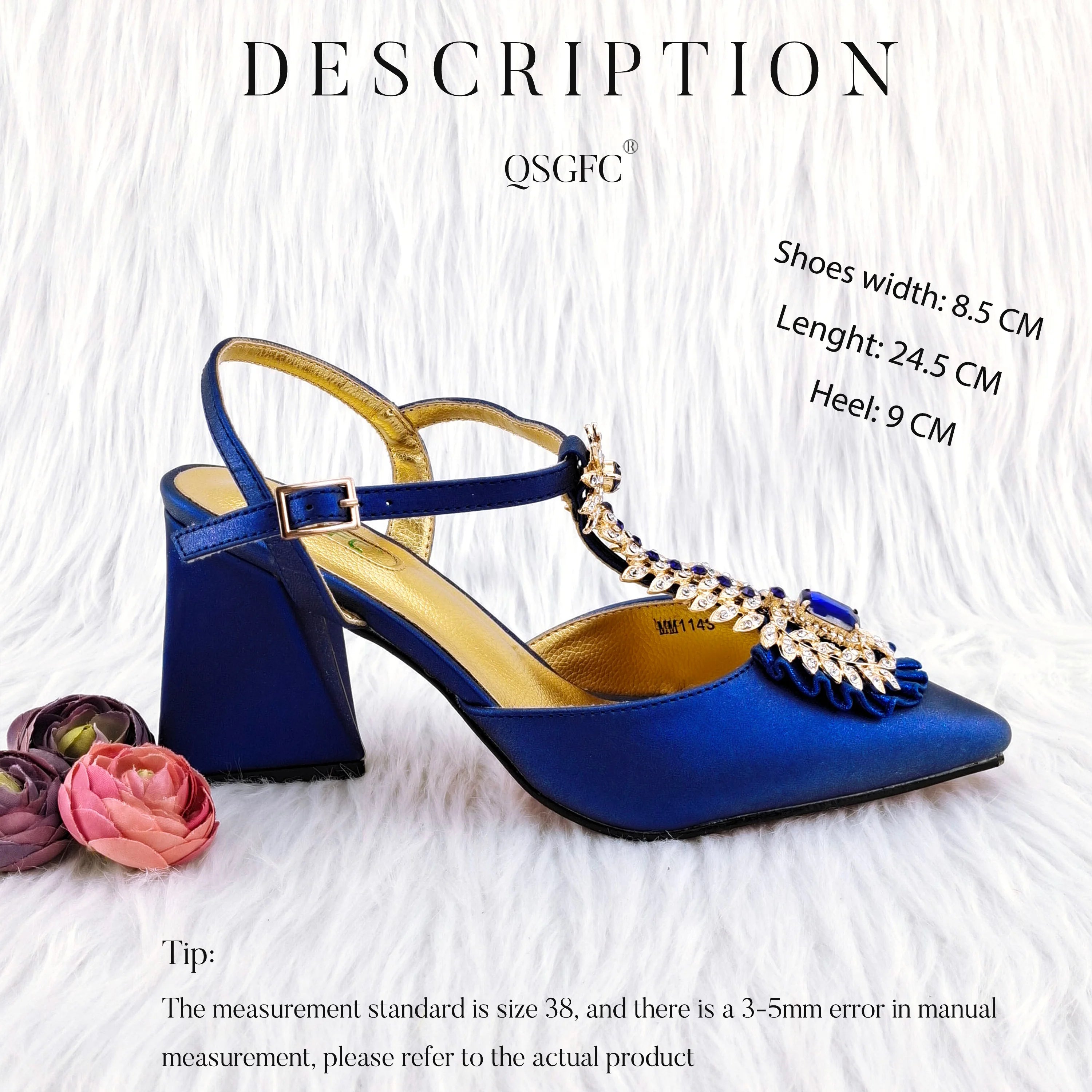 Royal Blue Noble Three-Dimensional Bag With Elegant High Heels