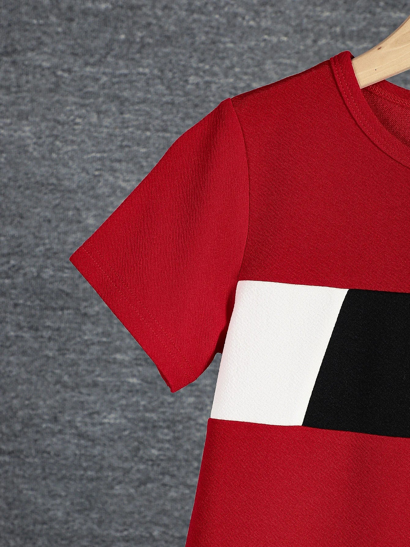 Boys Casual Colorblock Short Sleeve T-shirt+Shorts