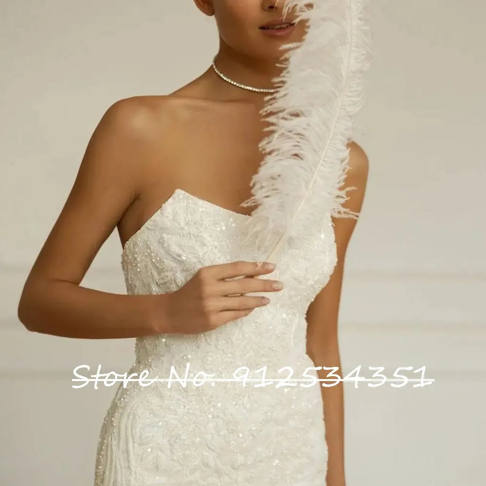 Gelinlik Boat Neck Mermaid Wedding Dresses