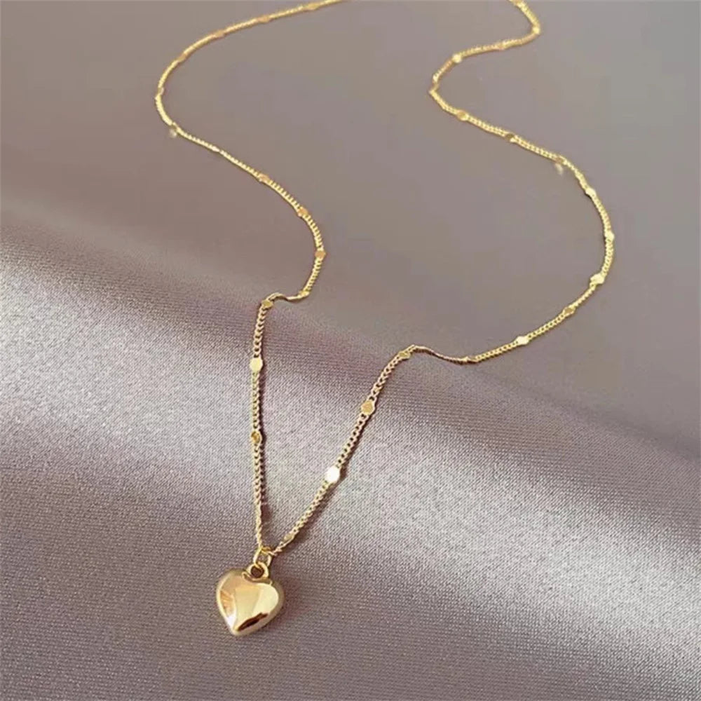 Simple Love Pendant Clavicle Chain Necklace