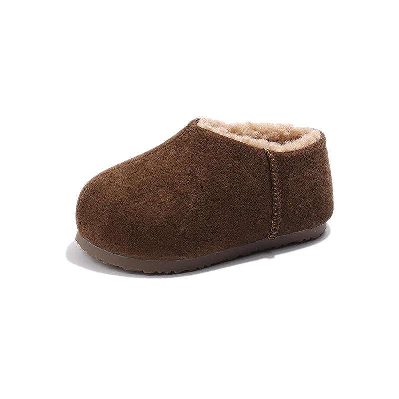 Trend Simple Winter Children's Shoes Fashion Versatile Girls Kids Casual Shoes Solid Color Boys Slip-on Cotton Shoes Side Zipper