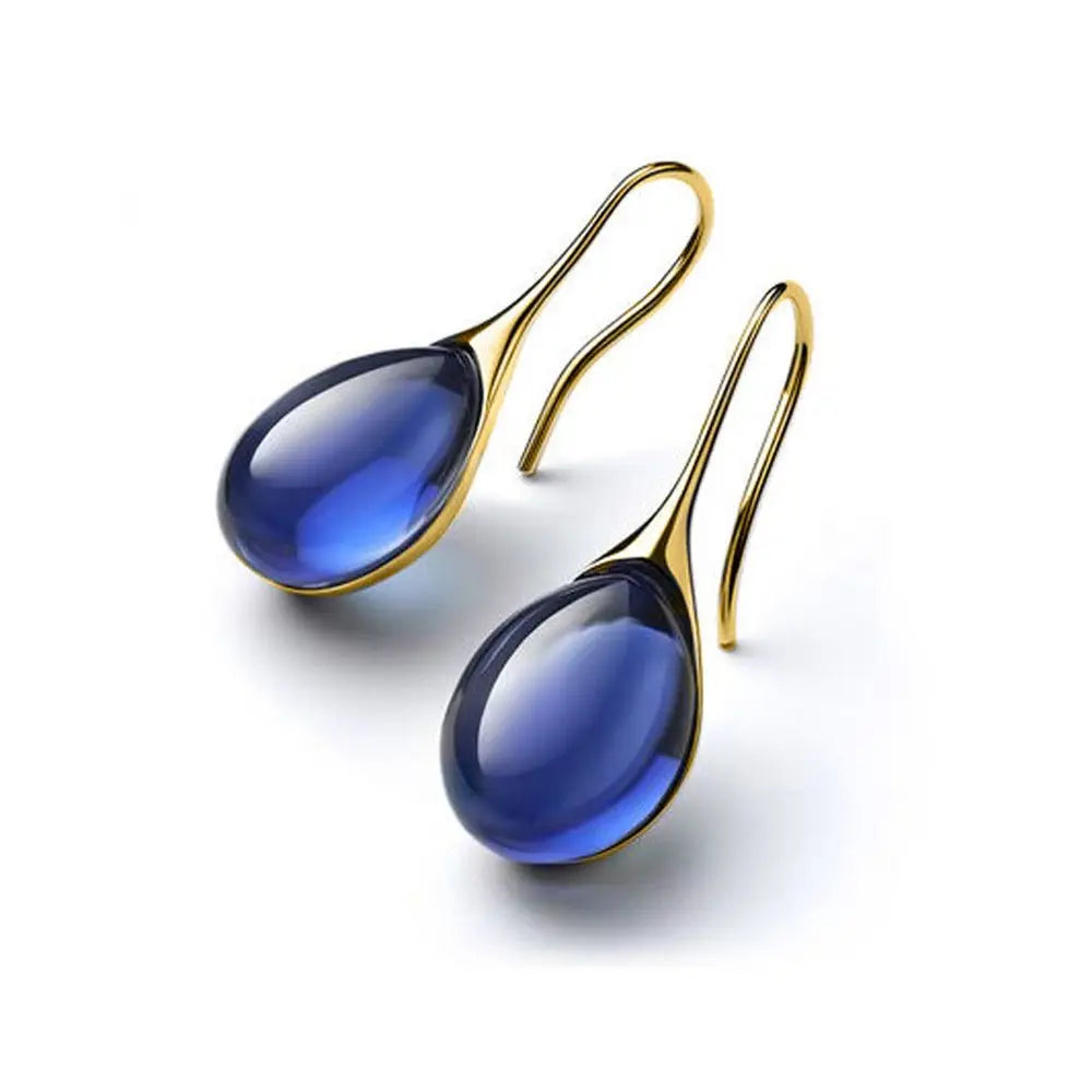Trendy Geometric Green Stone Resin Dangle Earrings for Women