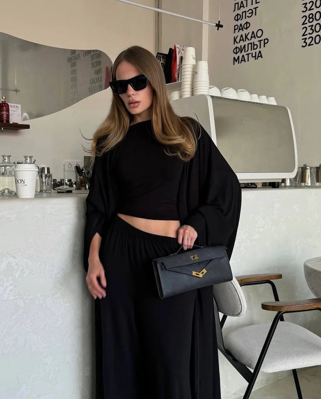 Elegant Solid Pants Set For Women