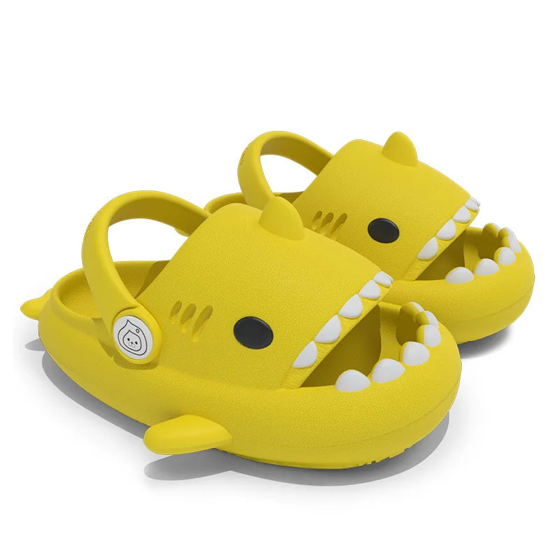Boy Girl Cartoon Cute Sandal Shark Children Slippers Shoe Wear Anti-collision Non-slip Sandal Kid Baby Hole Shoes Women Slippers