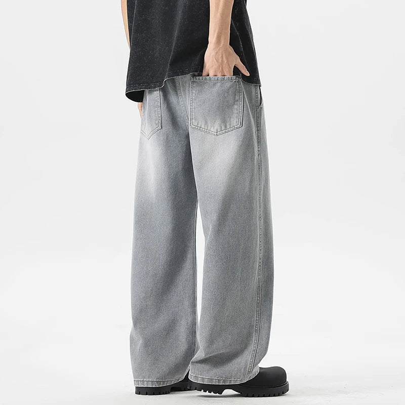 Men's Jeans American Loose Wide-leg Loose Straight Casual Trousers Street Hip-hop Baggy Jeans Black Grey  Blue Streetwear Men