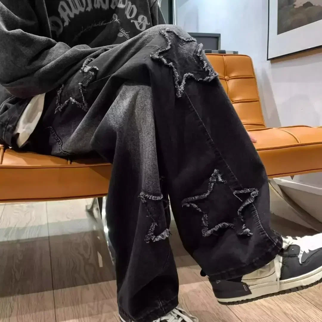 Men's Star Embroidered Fashion Jeans