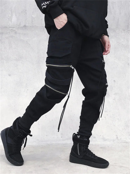 Harajuku Emo Black Cargo Pants Punk Pants Grunge Joggers Men Jeans