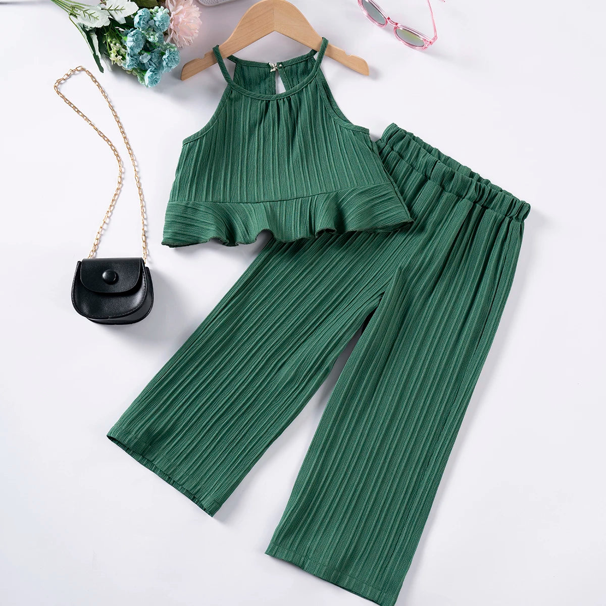 Girls Solid Color Suspenders