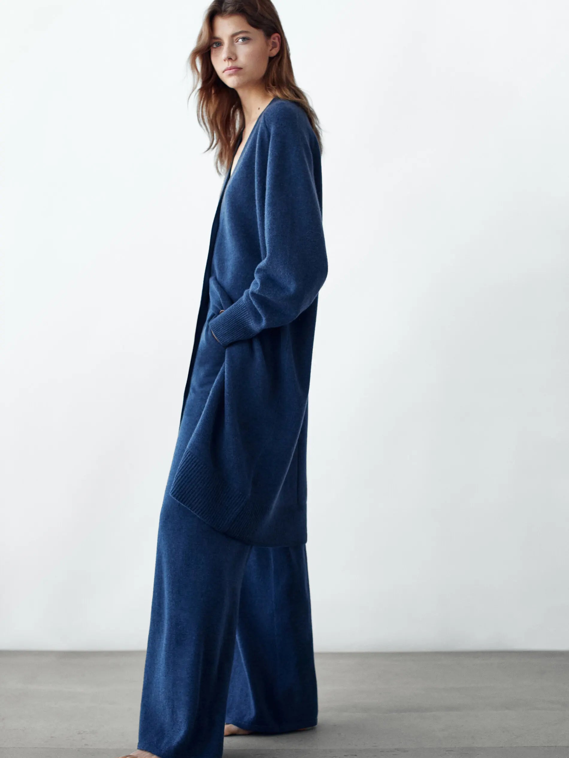 Flowy knit casual pants for women