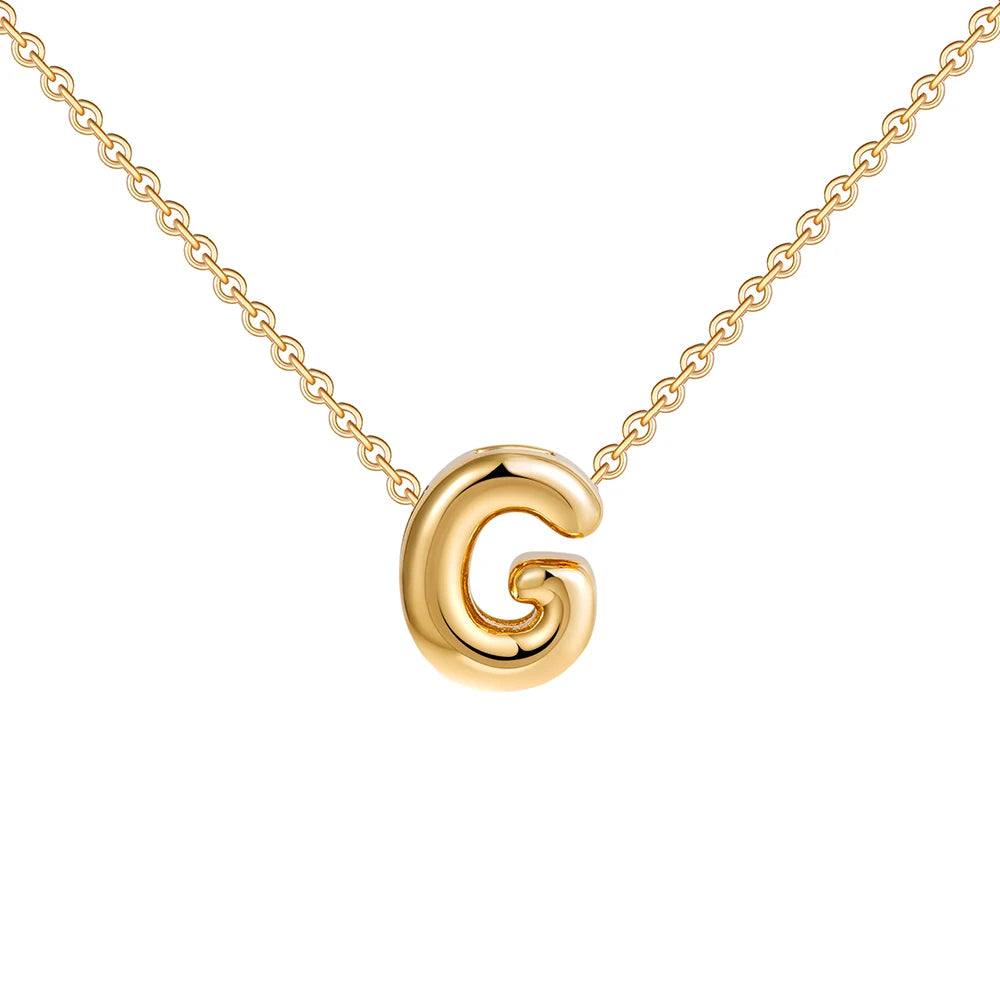 Dainty Mini Bubble Letter Necklace for Women