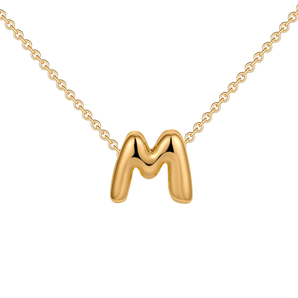 Dainty Mini Bubble Letter Necklace for Women