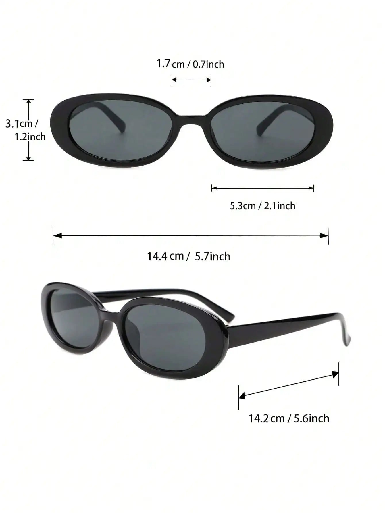 3PCS Unisex Cat Eye&Round&Square Plastic Frame Fashion Sunglasses For Outdoor Travel Hiking