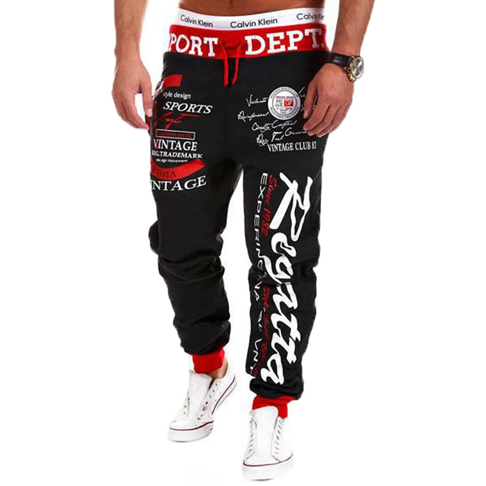 Men's Active Letter Print Joggers Trousers
