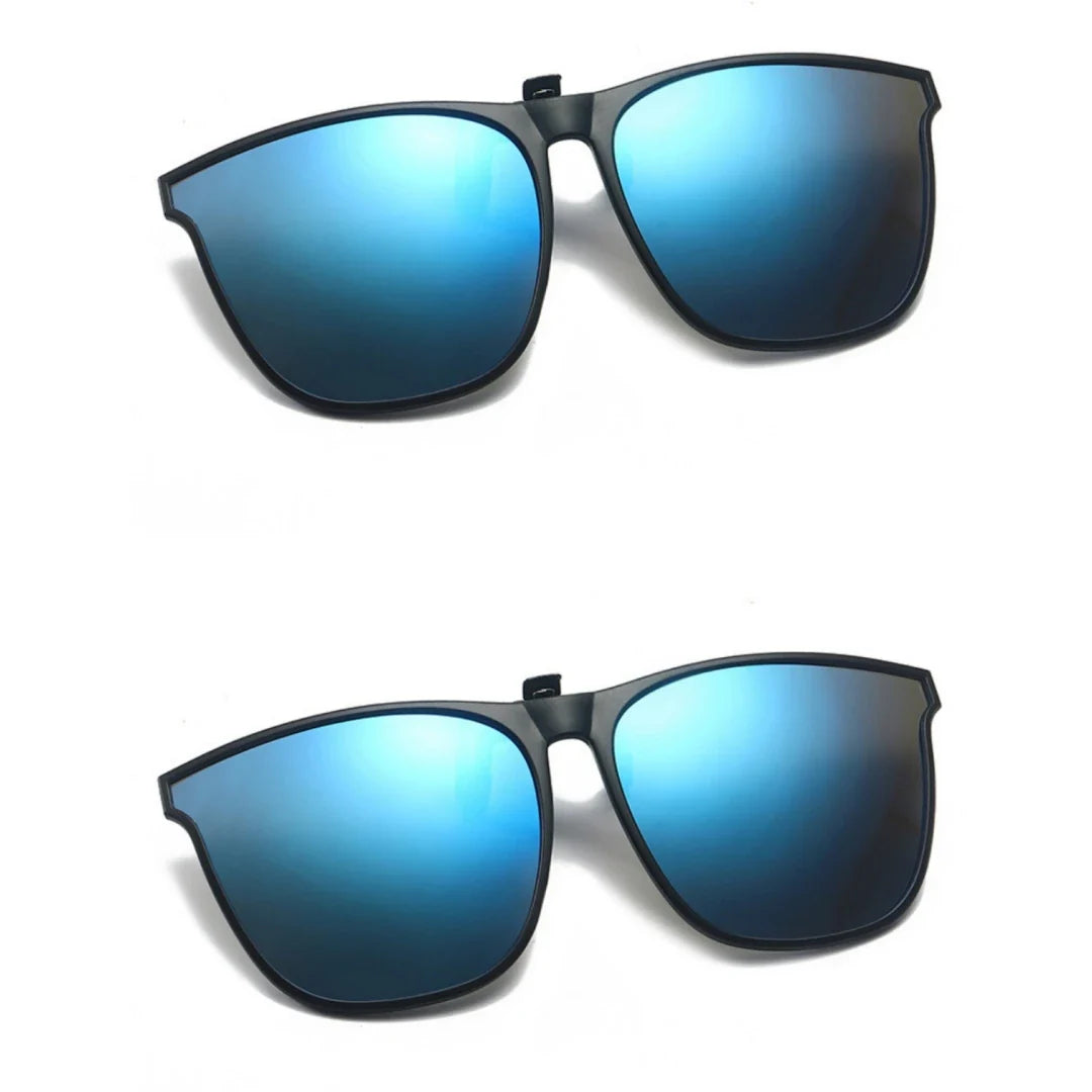 A Pair of New PC Clip Sunglasses for Outdoor Fishing and Driving. Clip Sunglasses for Day and Night Use.