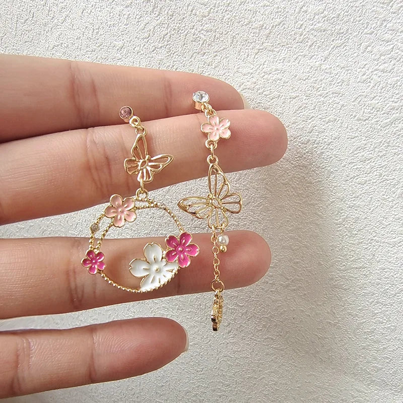 Pearl Moon Asymmetric Water Drop Earrings For Women