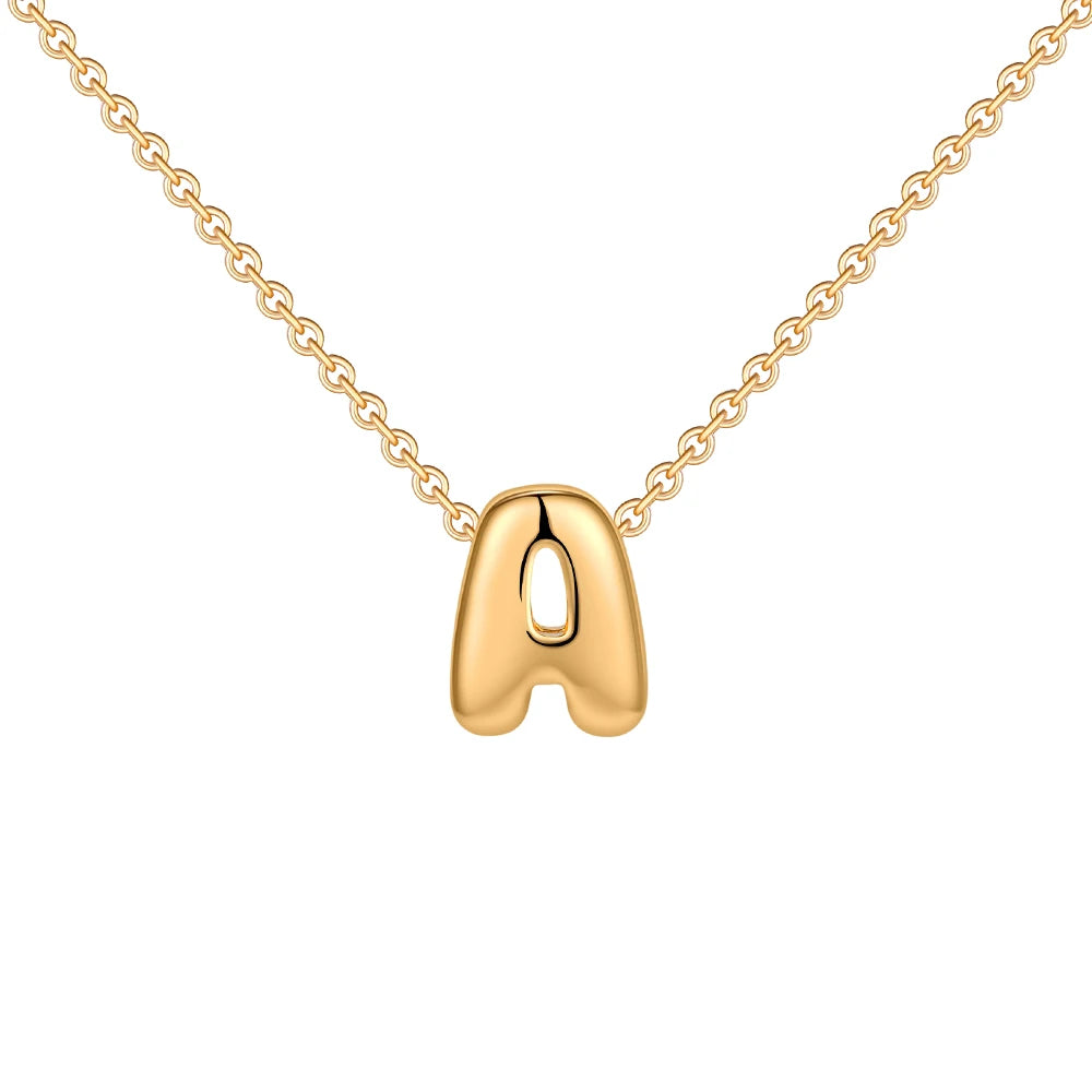 Dainty Mini Bubble Letter Necklace for Women