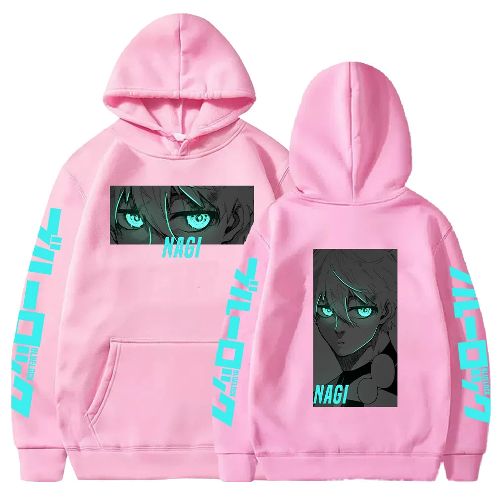 BLUE LOCK Nagi Seishiro Manga Printed Hoodies For Men Women Harajuku Anime Sweatshirts Long Sleeves Fleece Warm Streetwear