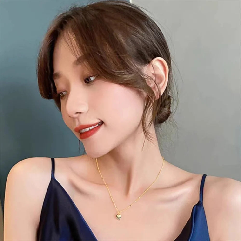 Simple Love Pendant Clavicle Chain Necklace