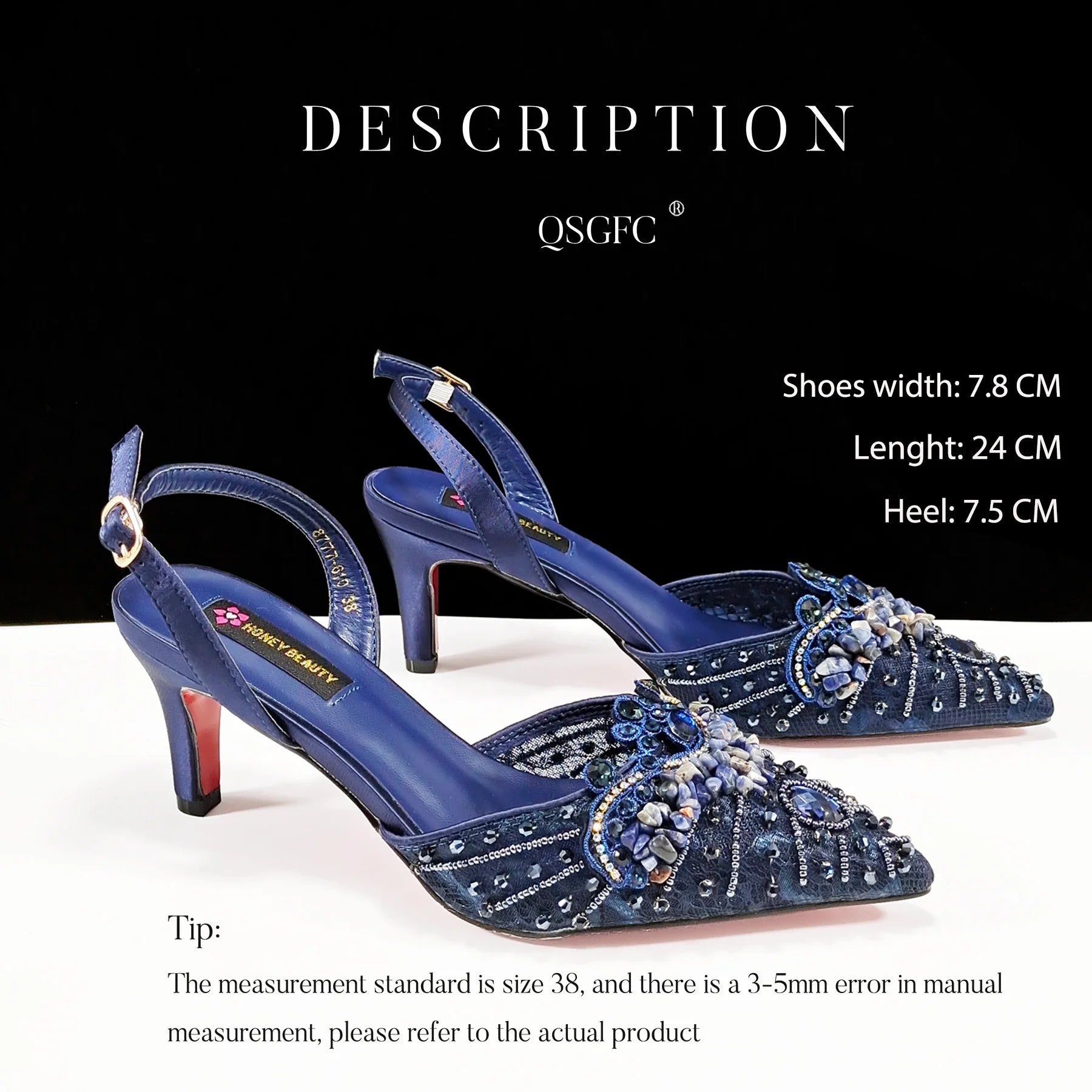 Elegant Women Heels Shoes And Bag Set Rhinestone with Coral Shoes