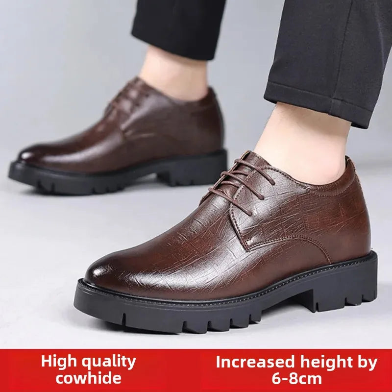 Men's Genuine Leather Shoes – Breathable Formal Casual Footwear, Sizes 40–48, Black/Brown