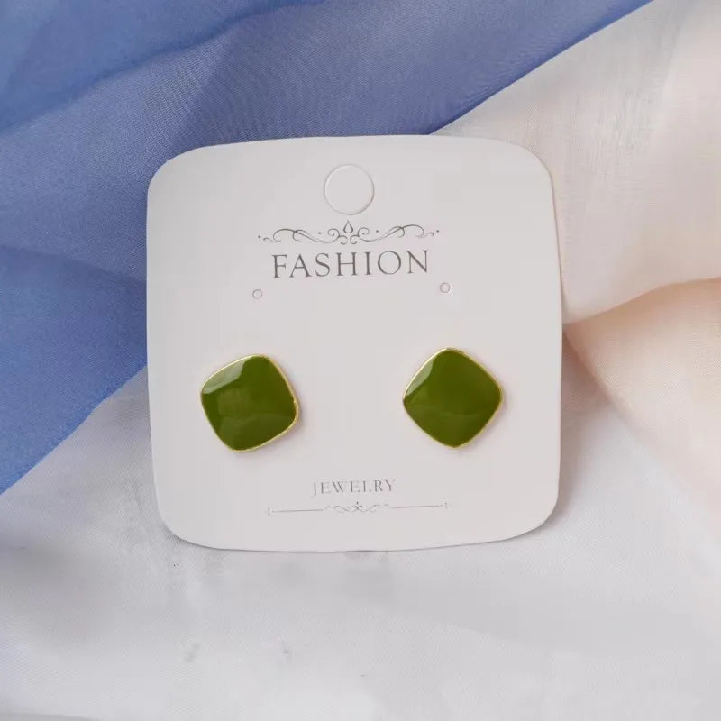 Green Color Crystal Dangle Earrings for Women