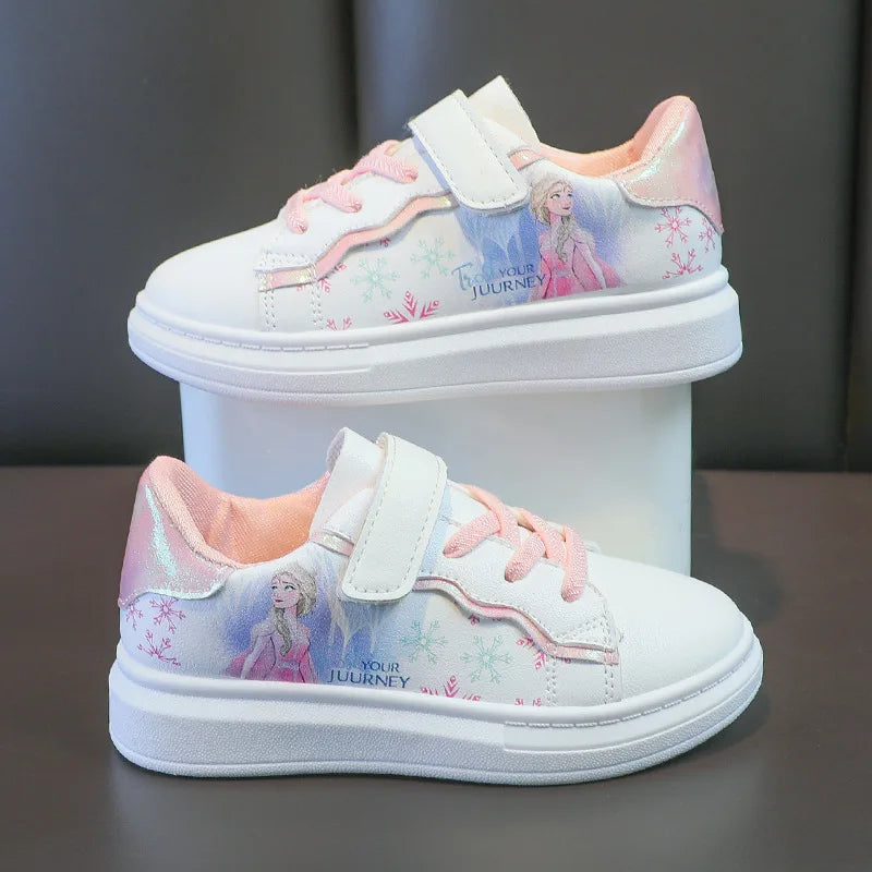 Girls Shoes Spring Autumn 2025 New Solid Soft Sole Leather Breathable Slip Resistant Casual Sneakers for Toddler Kids